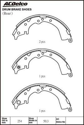 ACDelco ACBS1768 - Комплект гальм, барабанний механізм autozip.com.ua