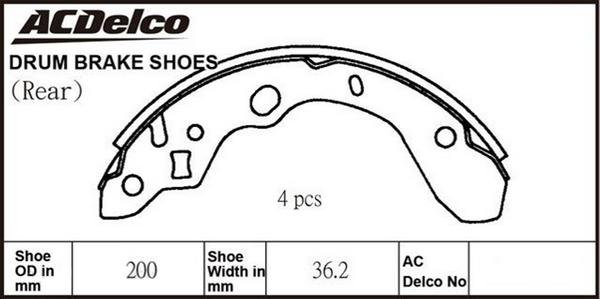 ACDelco ACBS1771 - Комплект гальм, барабанний механізм autozip.com.ua