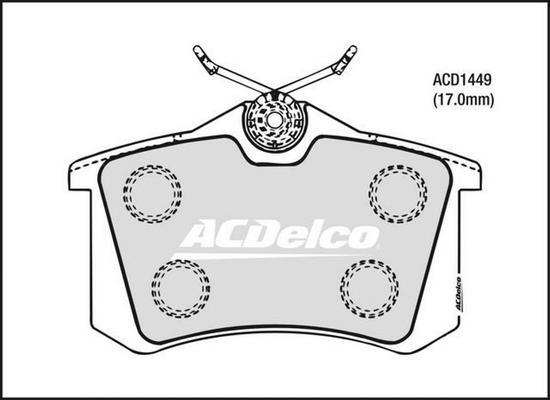 ACDelco ACD1449 - Гальмівні колодки, дискові гальма autozip.com.ua