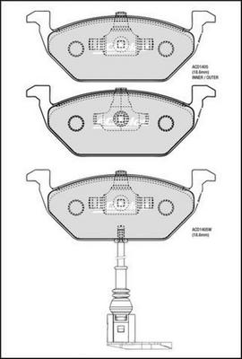 ACDelco ACD1405 - Гальмівні колодки, дискові гальма autozip.com.ua