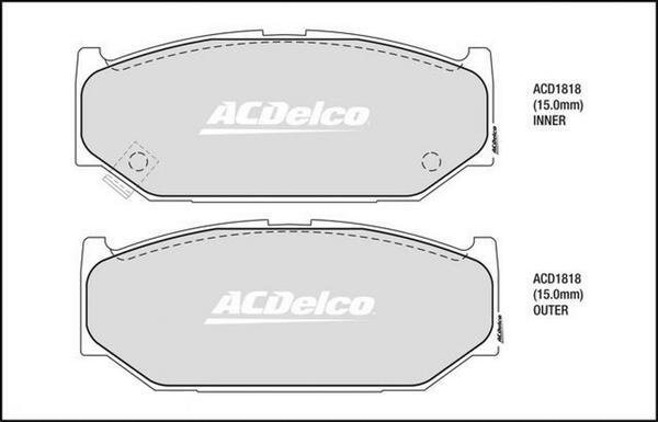 ACDelco ACD1818 - Гальмівні колодки, дискові гальма autozip.com.ua
