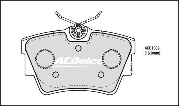 ACDelco ACD1389 - Гальмівні колодки, дискові гальма autozip.com.ua