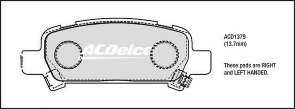 ACDelco ACD1379 - Гальмівні колодки, дискові гальма autozip.com.ua