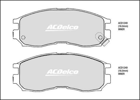 ACDelco ACD1249 - Гальмівні колодки, дискові гальма autozip.com.ua