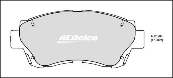 ACDelco ACD1209 - Гальмівні колодки, дискові гальма autozip.com.ua