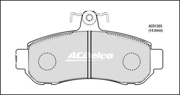 ACDelco ACD1203 - Гальмівні колодки, дискові гальма autozip.com.ua