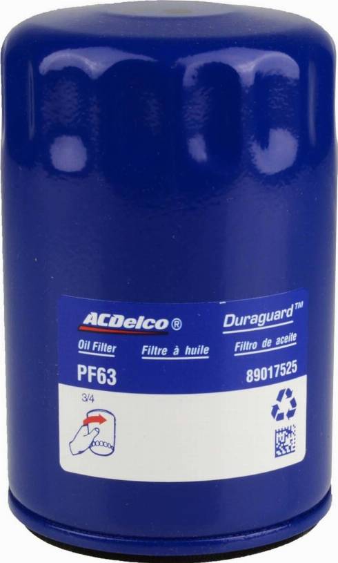 ACDelco PF63 - Масляний фільтр autozip.com.ua