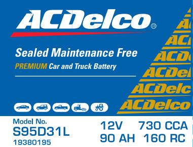 ACDelco S95D31LHD - Стартерна акумуляторна батарея, АКБ autozip.com.ua