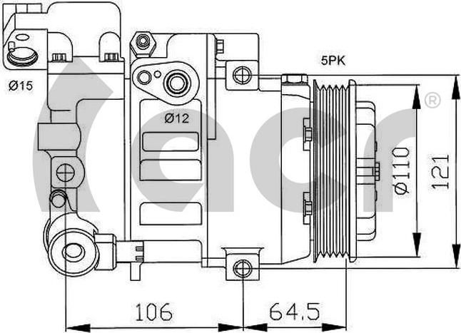 ACR 134476R - Компресор, кондиціонер autozip.com.ua