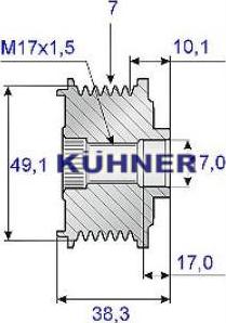 AD Kühner 885425M - Ремінний шків, генератор autozip.com.ua