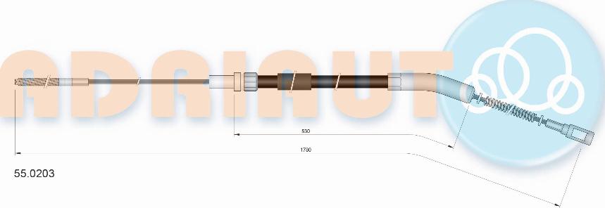 Adriauto 55.0203 - Трос, гальмівна система autozip.com.ua