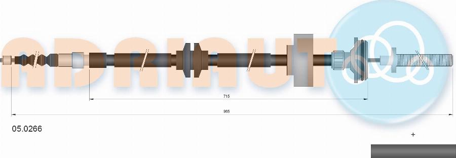 Adriauto 05.0266 - Трос, гальмівна система autozip.com.ua