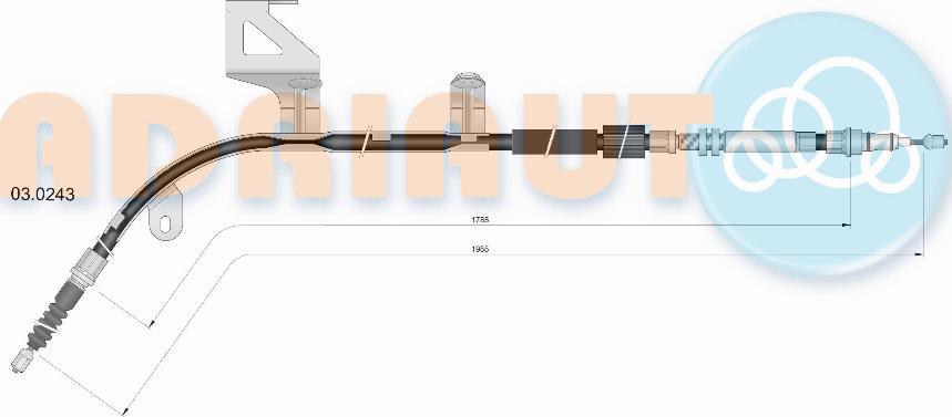 Adriauto 03.0243 - Трос, гальмівна система autozip.com.ua