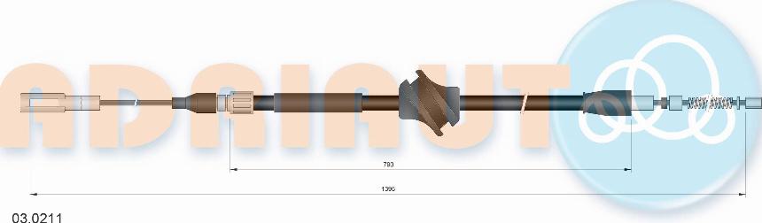 Adriauto 03.0211 - Трос, гальмівна система autozip.com.ua