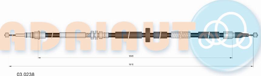 Adriauto 03.0238 - Трос, гальмівна система autozip.com.ua