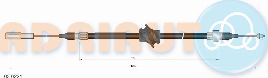 Adriauto 03.0221 - Трос, гальмівна система autozip.com.ua