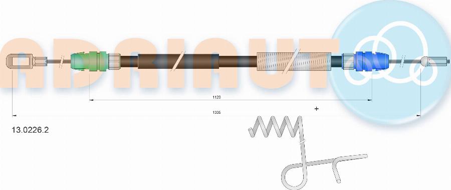 Adriauto 13.0226.2 - Трос, гальмівна система autozip.com.ua