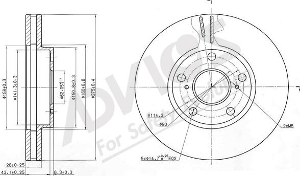 ADVICS A6F406 - Гальмівний диск autozip.com.ua
