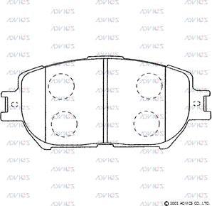 ADVICS A1N073 - Гальмівні колодки, дискові гальма autozip.com.ua