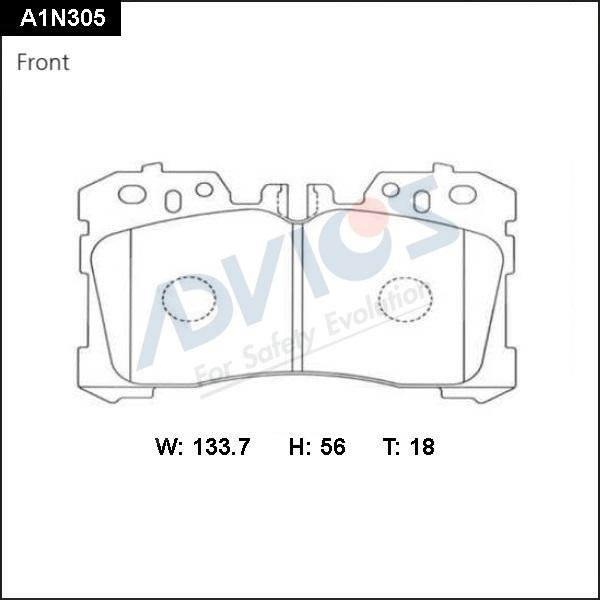 ADVICS A1N305 - Гальмівні колодки, дискові гальма autozip.com.ua