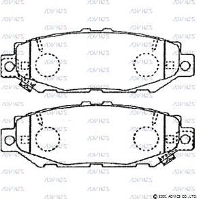 ADVICS A2N084 - Гальмівні колодки, дискові гальма autozip.com.ua