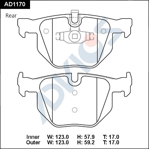 ADVICS AD1170 - Гальмівні колодки, дискові гальма autozip.com.ua