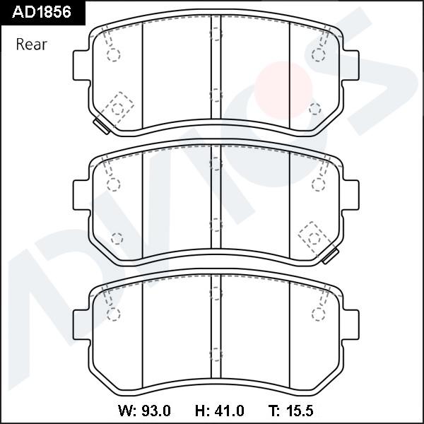 ADVICS AD1856 - Гальмівні колодки, дискові гальма autozip.com.ua