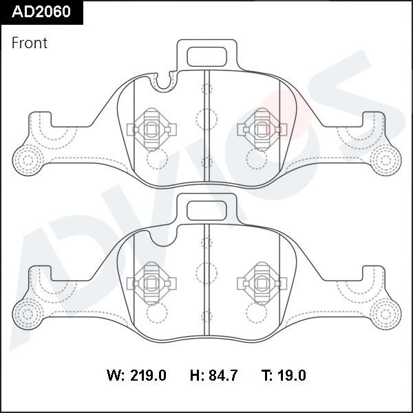 ADVICS AD2060 - Гальмівні колодки, дискові гальма autozip.com.ua