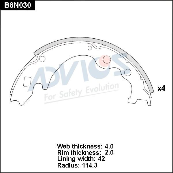 ADVICS B8N030 - Комплект гальм, барабанний механізм autozip.com.ua