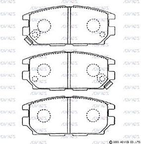 ADVICS D2N036 - Гальмівні колодки, дискові гальма autozip.com.ua