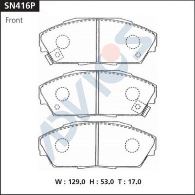 ADVICS SN416P - Гальмівні колодки, дискові гальма autozip.com.ua