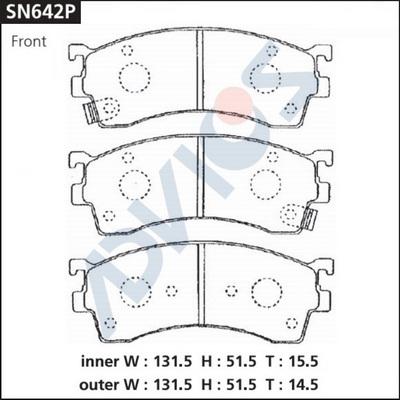 ADVICS SN642P - Гальмівні колодки, дискові гальма autozip.com.ua