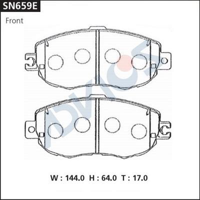ADVICS SN659E - Гальмівні колодки, дискові гальма autozip.com.ua