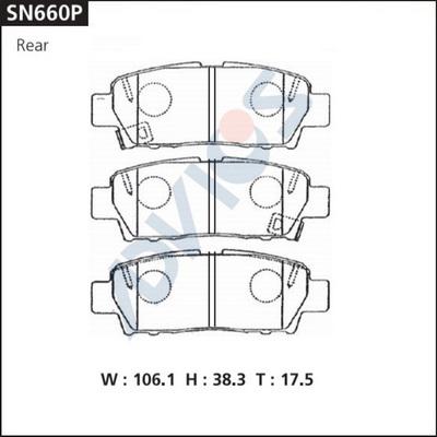 ADVICS SN660P - Гальмівні колодки, дискові гальма autozip.com.ua