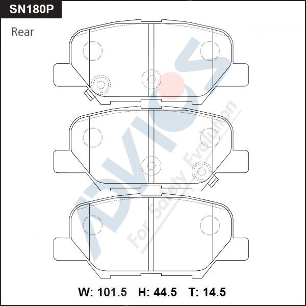 ADVICS SN180P - Гальмівні колодки, дискові гальма autozip.com.ua