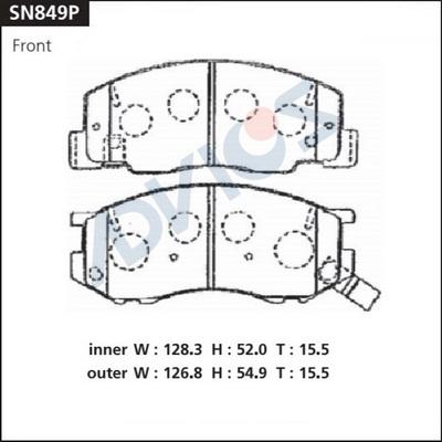 ADVICS SN849P - Гальмівні колодки, дискові гальма autozip.com.ua