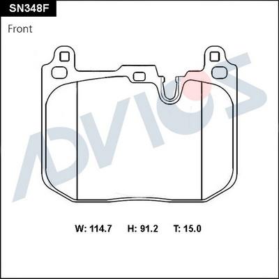 ADVICS SN348F - Гальмівні колодки, дискові гальма autozip.com.ua