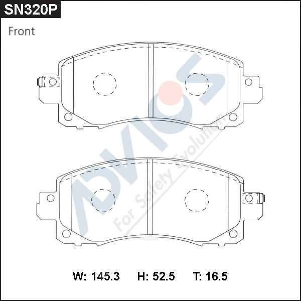 ADVICS SN320P - Гальмівні колодки, дискові гальма autozip.com.ua