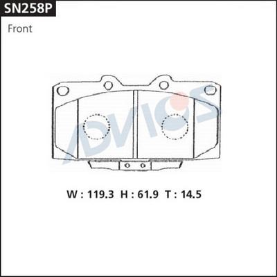 ADVICS SN258P - Гальмівні колодки, дискові гальма autozip.com.ua