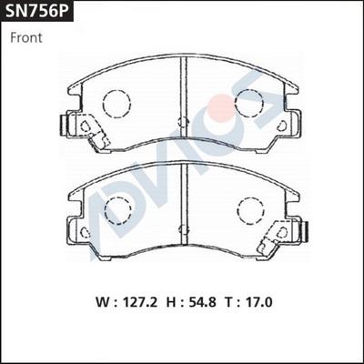 ADVICS SN756P - Гальмівні колодки, дискові гальма autozip.com.ua
