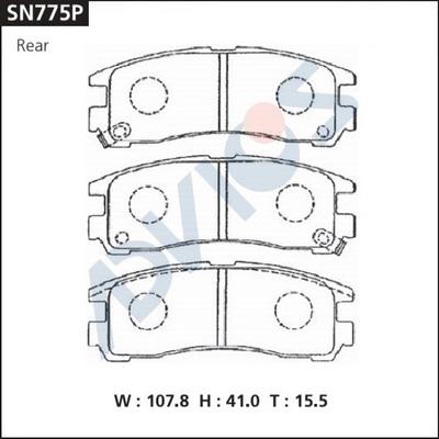 ADVICS SN775P - Гальмівні колодки, дискові гальма autozip.com.ua