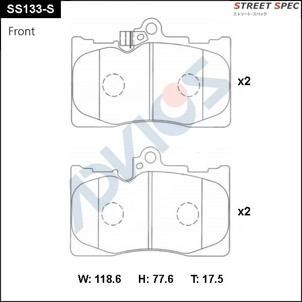 ADVICS SS133-S - Гальмівні колодки, дискові гальма autozip.com.ua