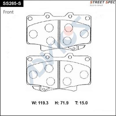 ADVICS SS265-S - Гальмівні колодки, дискові гальма autozip.com.ua