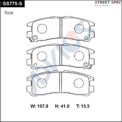 ADVICS SS775-S - Гальмівні колодки, дискові гальма autozip.com.ua