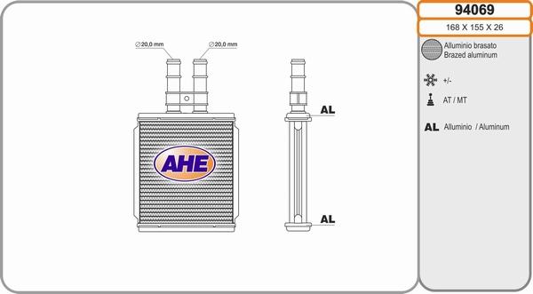 AHE 94069 - Теплообмінник, опалення салону autozip.com.ua