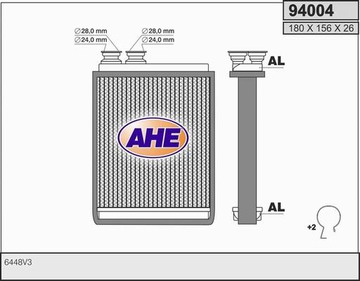 AHE 94004 - Теплообмінник, опалення салону autozip.com.ua