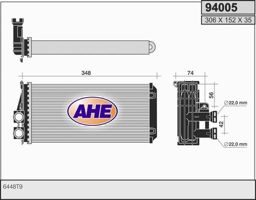 AHE 94005 - Теплообмінник, опалення салону autozip.com.ua