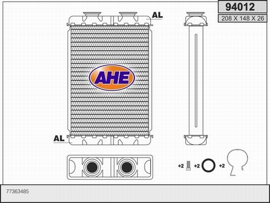 AHE 94012 - Теплообмінник, опалення салону autozip.com.ua