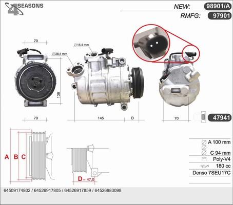 AHE 98901/A - Компресор, кондиціонер autozip.com.ua