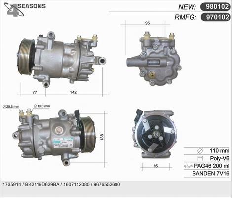 AHE 980102 - Компресор, кондиціонер autozip.com.ua